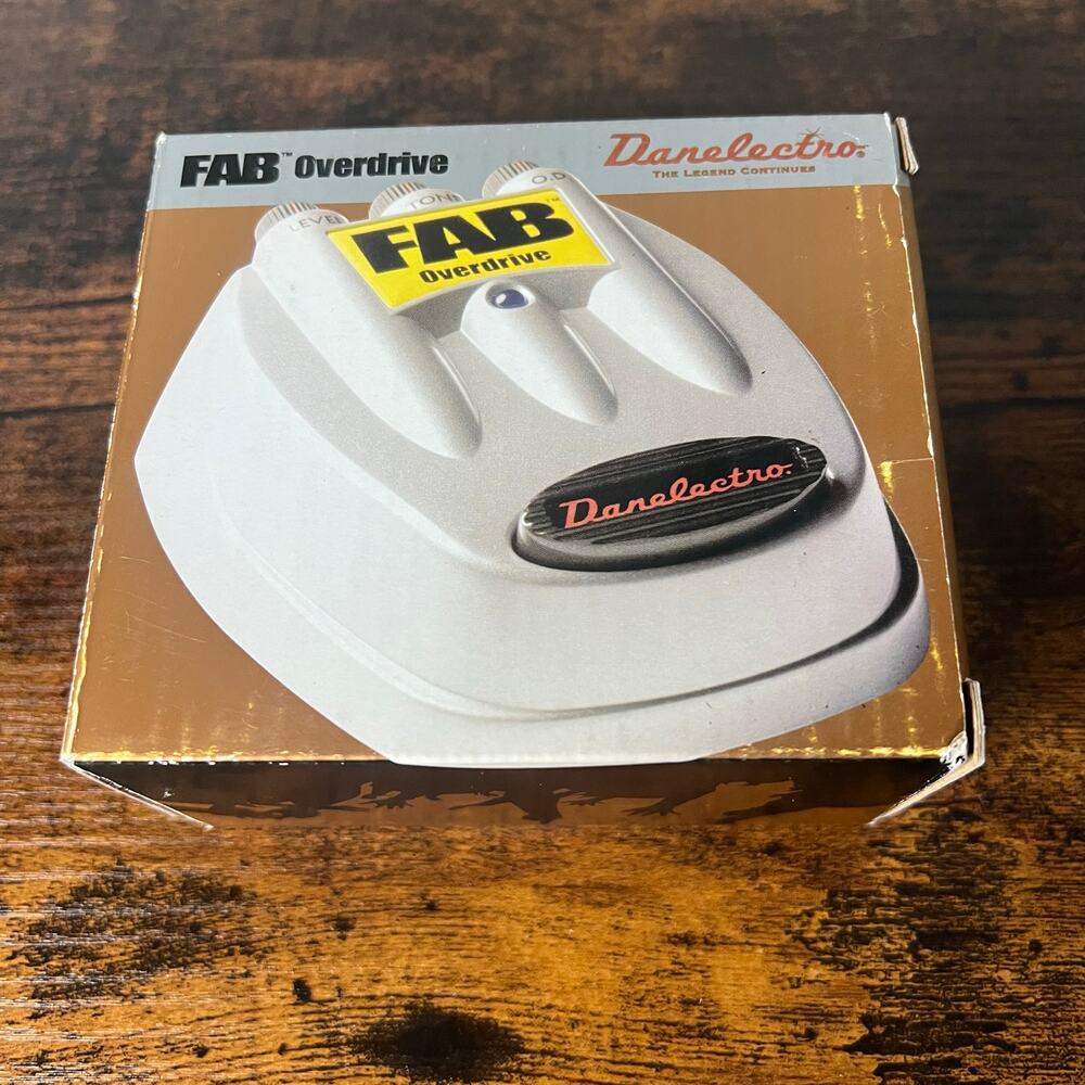 Danelectro FAB Overdrive - D-2 - Overdrive Effects Pedal Silver Tested Working